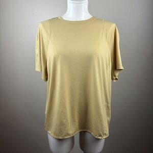 Lululemon Top Yellow Classic Lightweight Cinch Hem Hiking Tee Size 16 activewear